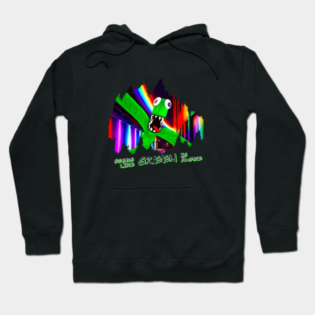 Sounds Like Green Is Awake Hoodie by Atomic City Art